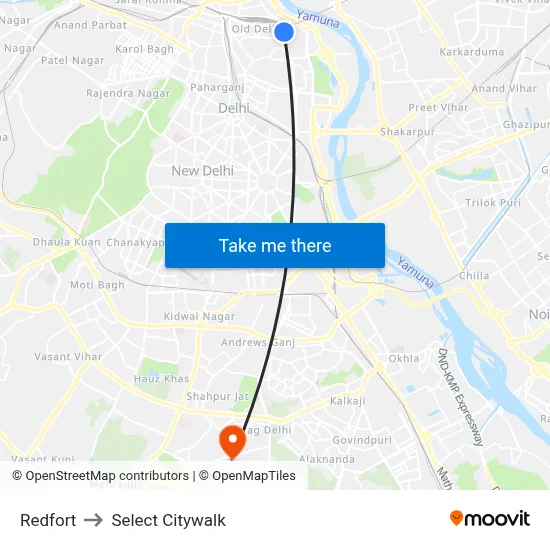Redfort to Select Citywalk map