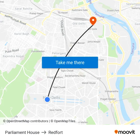 Parliament House to Redfort map