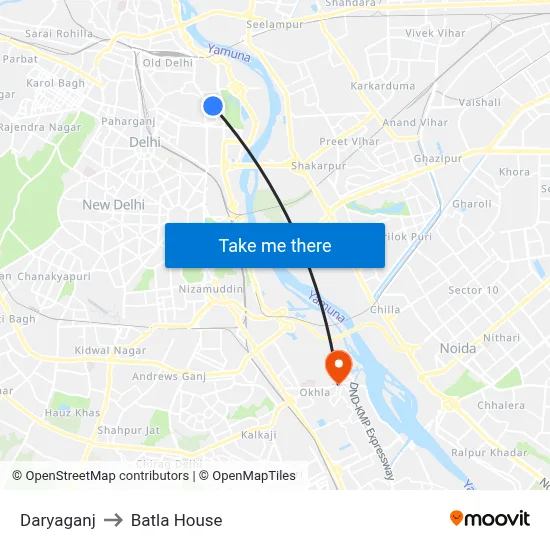 Daryaganj to Batla House map