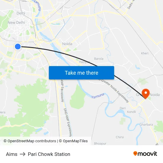Aims to Pari Chowk Station map