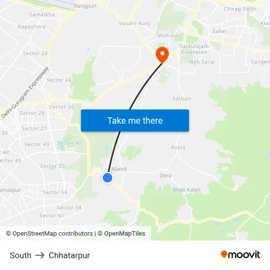 South to Chhatarpur map
