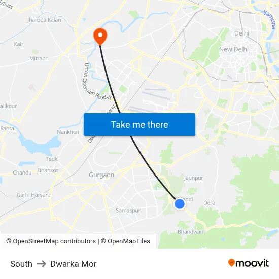 South to Dwarka Mor map