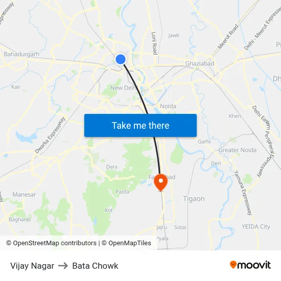 Vijay Nagar to Bata Chowk map