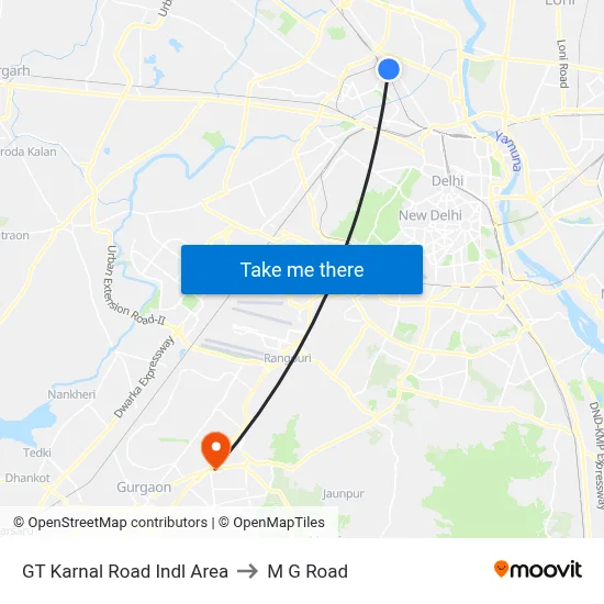 GT Karnal Road Indl Area to M G Road map