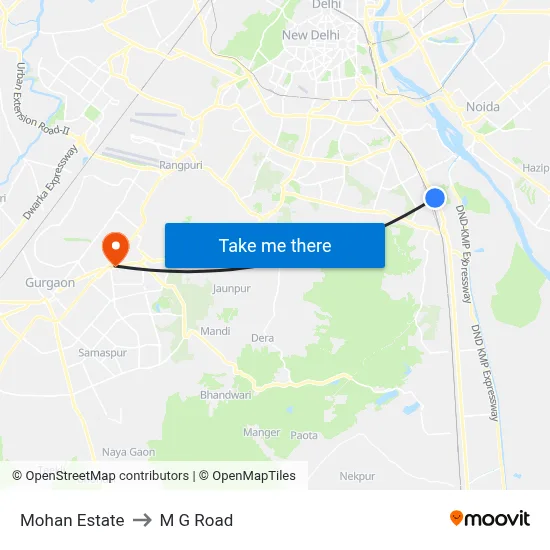 Mohan Estate to M G Road map