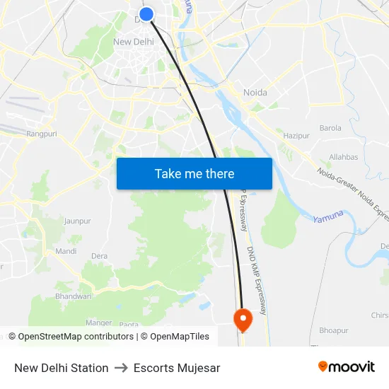New Delhi Station to Escorts Mujesar map