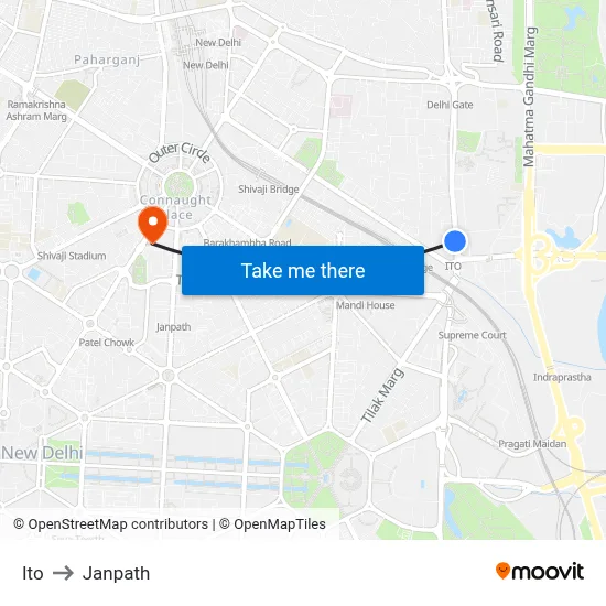 Ito to Janpath map