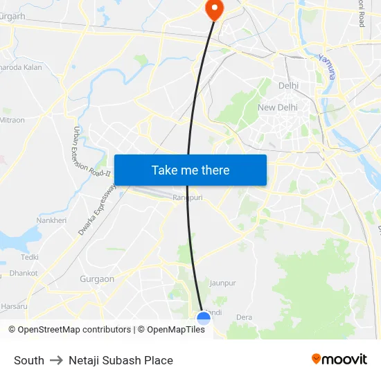 South to Netaji Subash Place map
