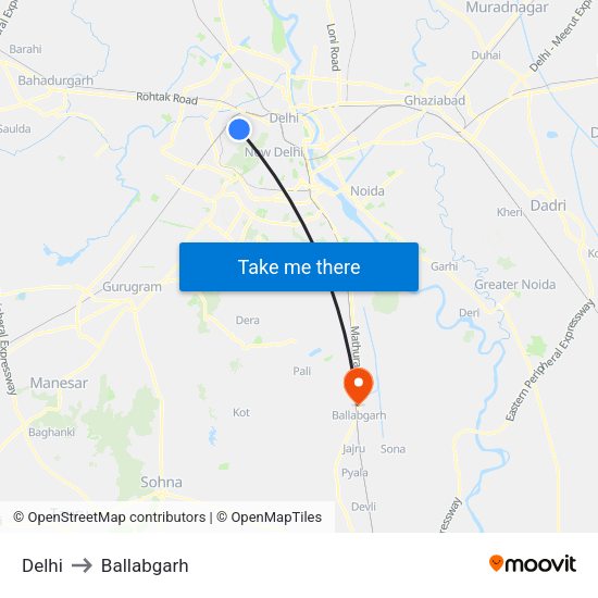 Delhi To Ballabgarh Metro Map Delhi, New Delhi To Ballabgarh, Faridabad With Public Transportation