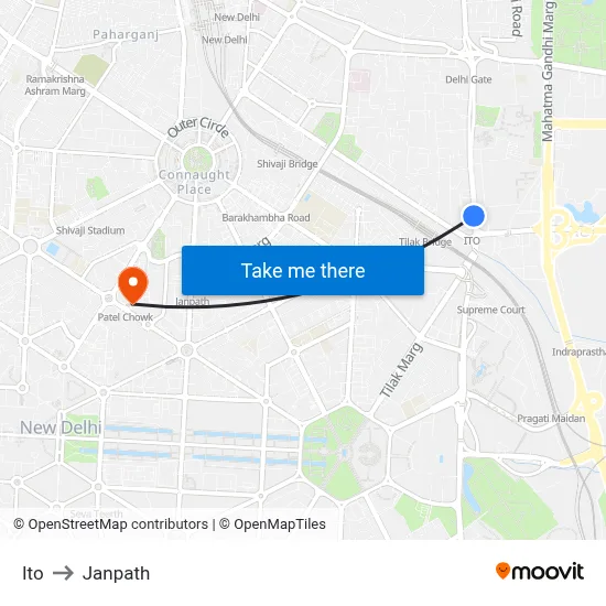 Ito to Janpath map