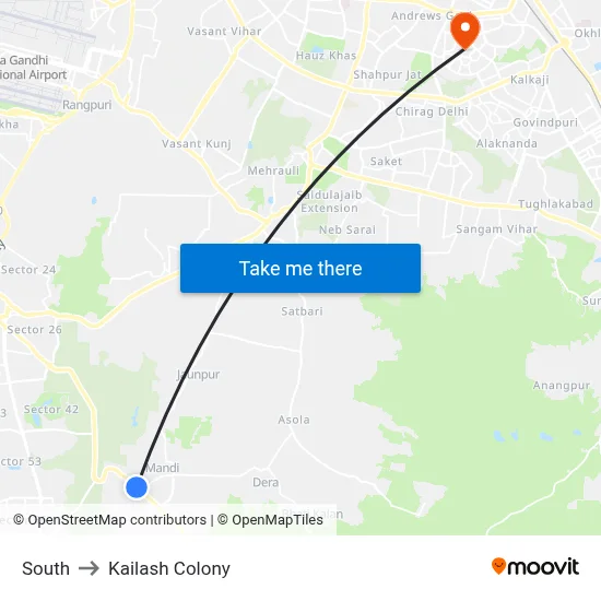 South to Kailash Colony map
