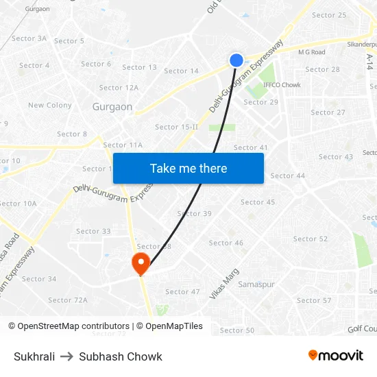 Sukhrali to Subhash Chowk map