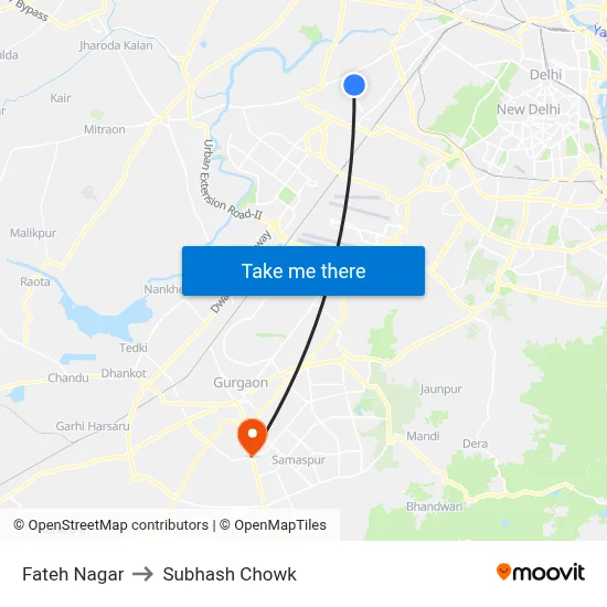 Fateh Nagar to Subhash Chowk map