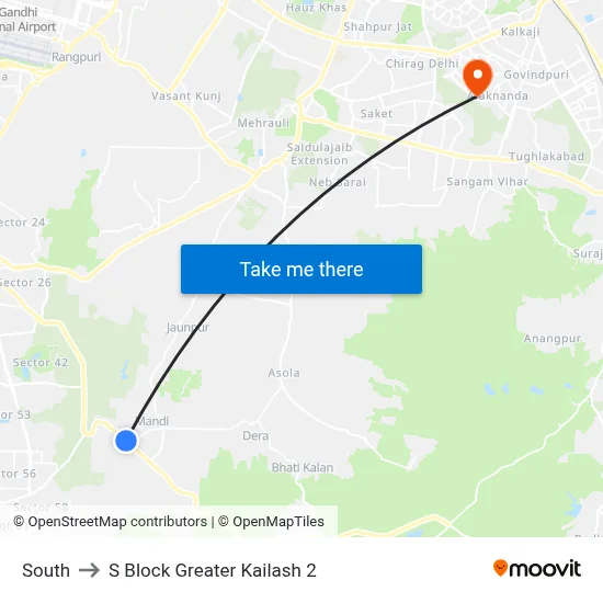 South to S Block Greater Kailash 2 map