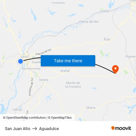 San Juan Alto to Aguadulce map