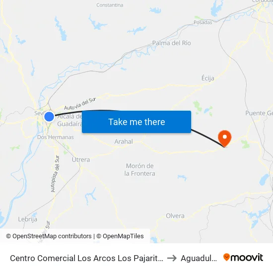 Centro Comercial Los Arcos Los Pajaritos to Aguadulce map