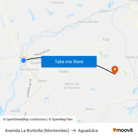 Avenida La Borbolla (Montevideo) to Aguadulce map