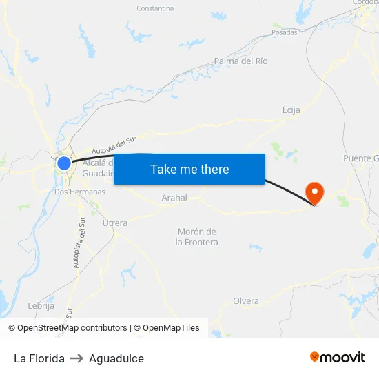 La Florida to Aguadulce map