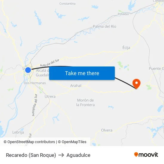 Recaredo (San Roque) to Aguadulce map