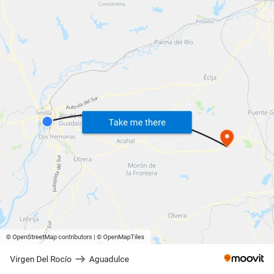 Virgen Del Rocío to Aguadulce map