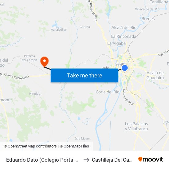 Eduardo Dato (Colegio Porta Coeli) to Castilleja Del Campo map