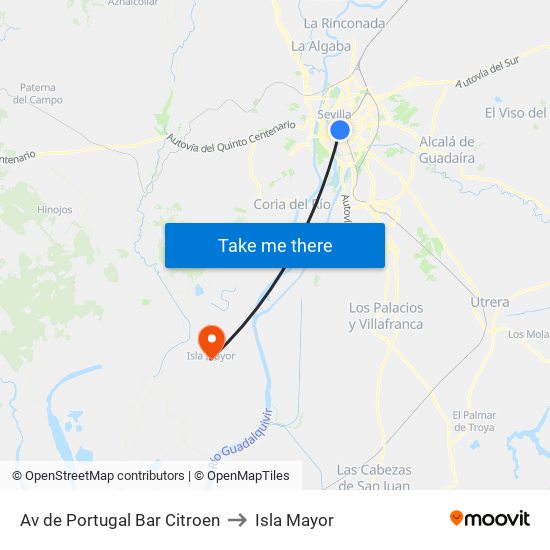 Av de Portugal Bar Citroen to Isla Mayor map