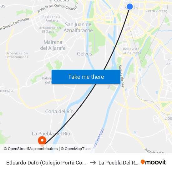 Eduardo Dato (Colegio Porta Coeli) to La Puebla Del Río map