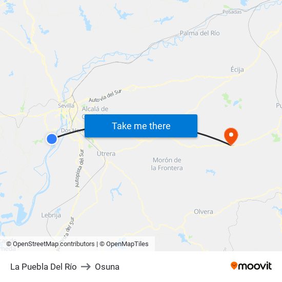 La Puebla Del Río to Osuna map