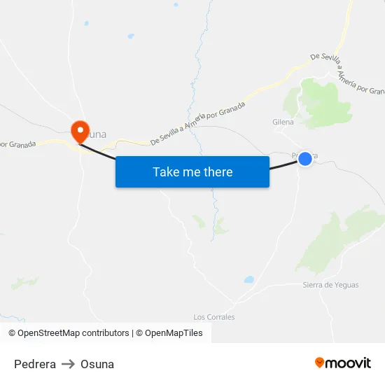 Pedrera to Osuna map