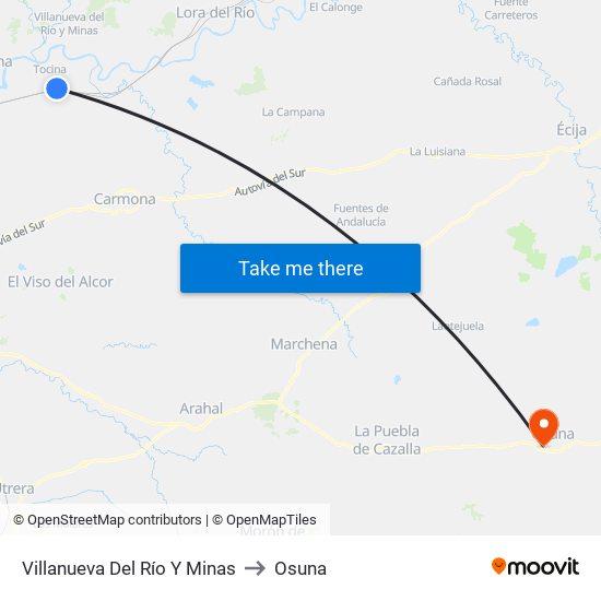 Villanueva Del Río Y Minas to Osuna map