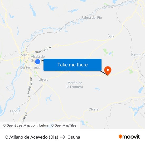 C Atilano de Acevedo (Dia) to Osuna map