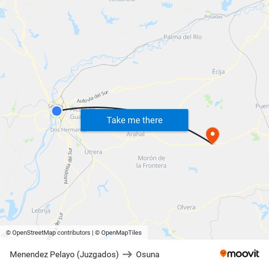 Menendez Pelayo (Juzgados) to Osuna map