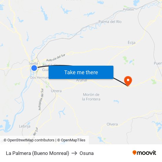 La Palmera (Bueno Monreal) to Osuna map