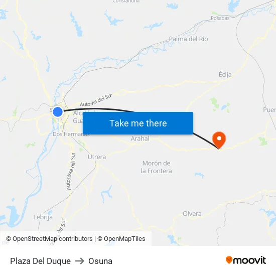 Plaza Del Duque to Osuna map