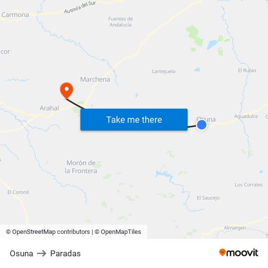 Osuna to Paradas map