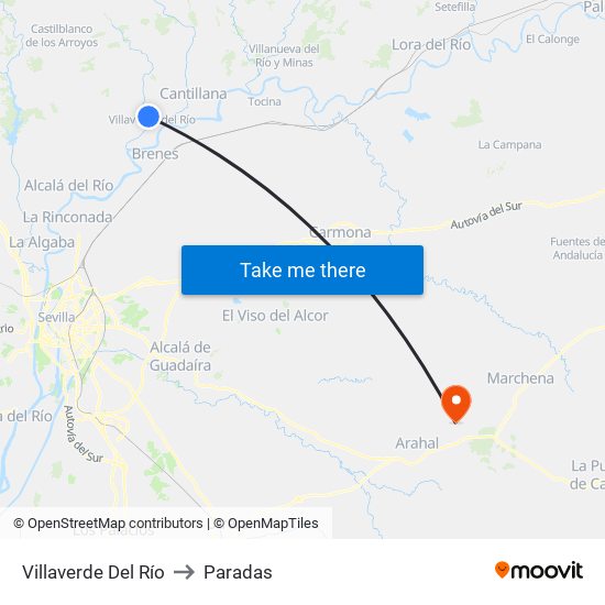 Villaverde Del Río to Paradas map