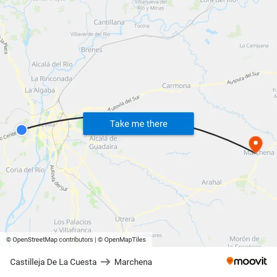 Castilleja De La Cuesta to Marchena map