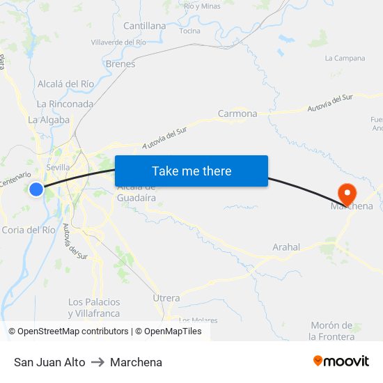 San Juan Alto to Marchena map