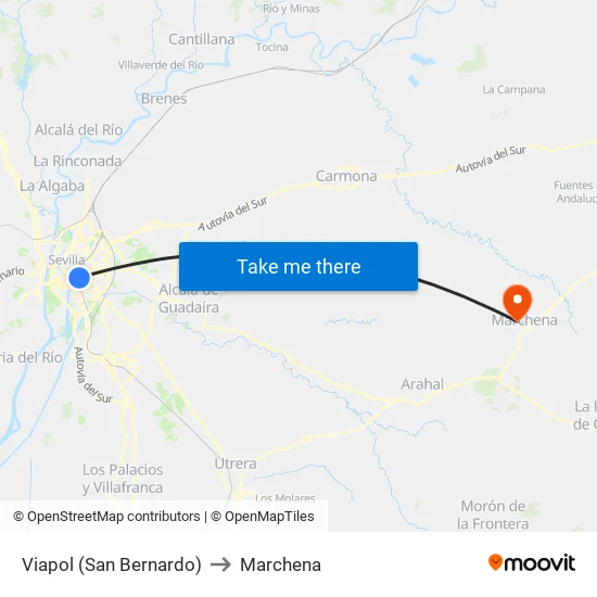 Viapol (San Bernardo) to Marchena map