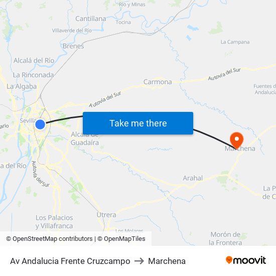 Av Andalucia Frente Cruzcampo to Marchena map