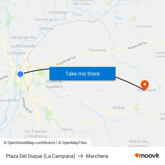 Plaza Del Duque (La Campana) to Marchena map