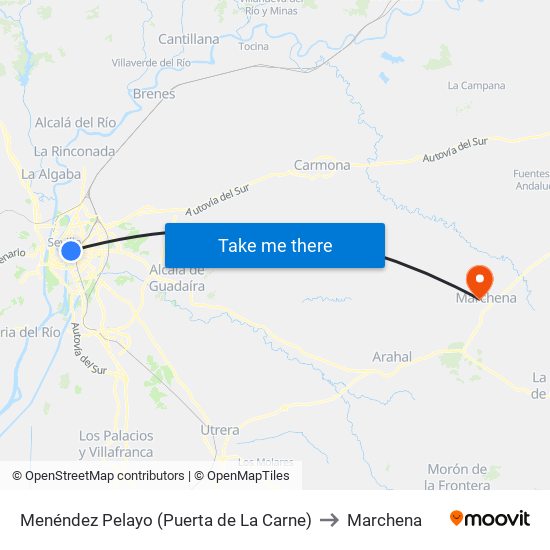 Menéndez Pelayo (Puerta de La Carne) to Marchena map