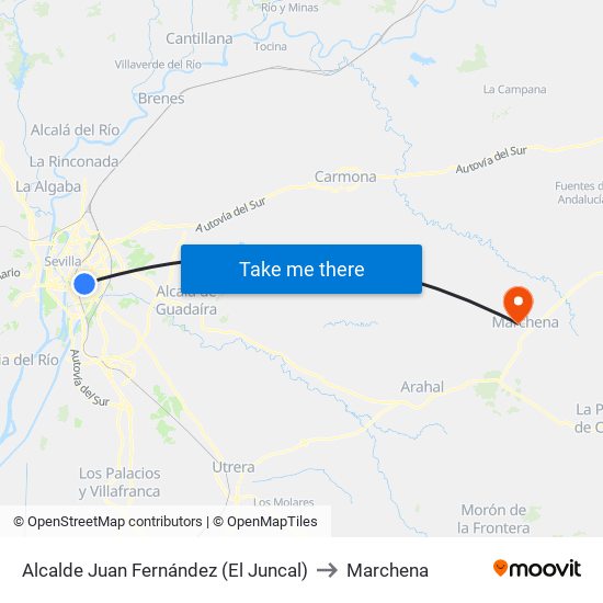 Alcalde Juan Fernández (El Juncal) to Marchena map