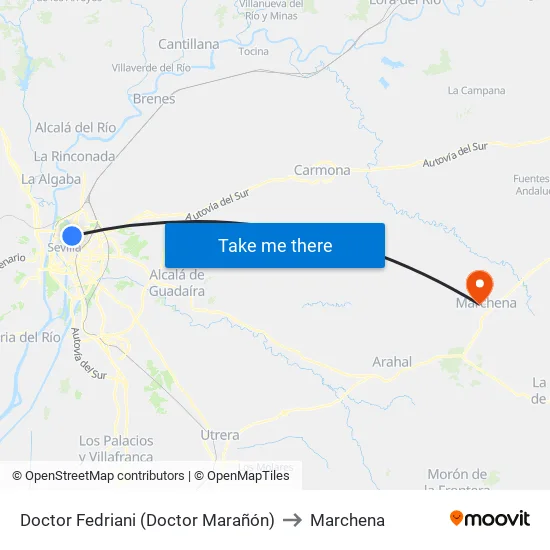 Doctor Fedriani (Doctor Marañón) to Marchena map