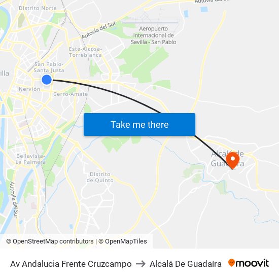 Av Andalucia Frente Cruzcampo to Alcalá De Guadaíra map