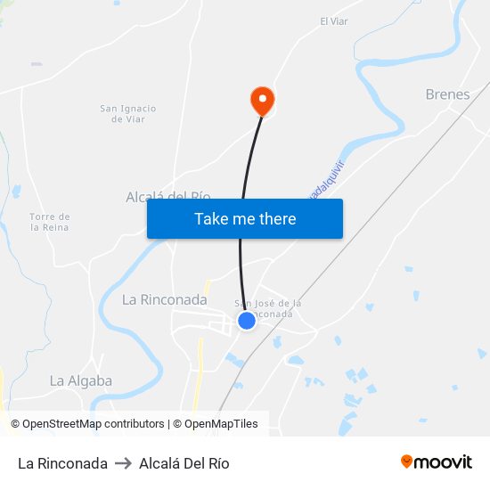 La Rinconada to Alcalá Del Río map