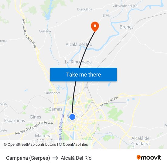 Campana (Sierpes) to Alcalá Del Río map