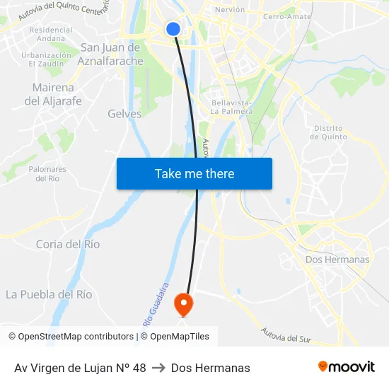 Av Virgen de Lujan Nº 48 to Dos Hermanas map