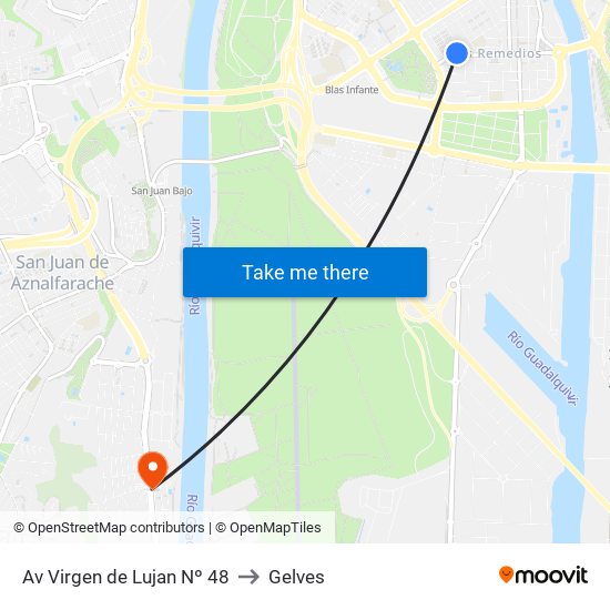 Av Virgen de Lujan Nº 48 to Gelves map