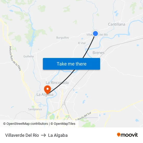 Villaverde Del Río to La Algaba map
